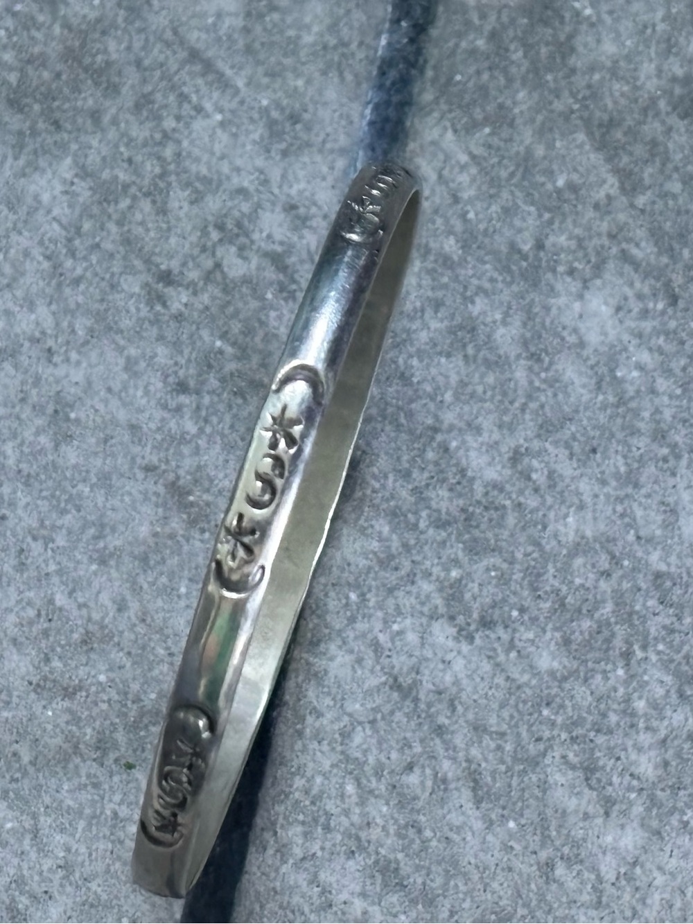 Sterling Silver Crescent Moon Stars Swirl Womens Bangle Bracelet 2.75” Diam